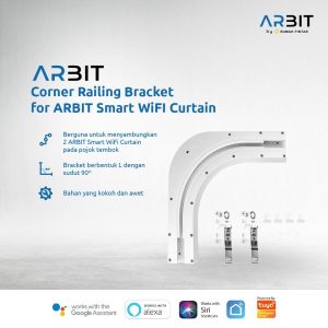Arbit Railing Siku Melengkung 90 derajat untuk Smart Curtain Pintar