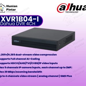 Dahua XVR 4 Channel DH-XVR1B04-I Penta-brid 1080N/720p Cooper 1U 1HDD WizSense Digital Video Record