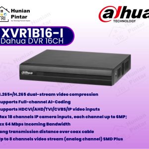 Dahua XVR1B16-I DVR 16 Channels Penta-brid 1080N/720P Compact 1U 1HDD WizSense Digital Video Recorder