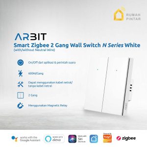 ARBIT Zigbee Wall Switch N Series 2 Gang Saklar Pintar Smart Home White Tuya