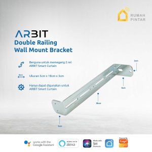 Arbit Double Railing Wall Mount Bracket Curtain untuk Rel Dobel