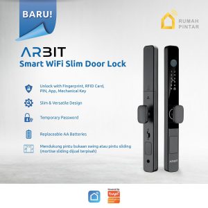 ARBIT WiFi Slim Door Lock Kunci Pintu Pintar Fingerprint PIN RFID sidik jari tuya
