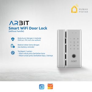 ARBIT WiFi Door Lock Without Handle Fingerprint TUYA - Silver - Glass