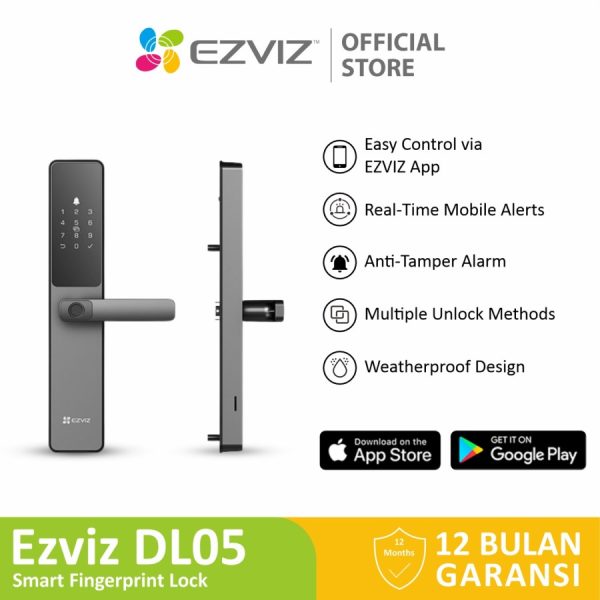 Ezviz DL05 Smart Door Lock Security Fingerprint PIN Kunci Manual Pintu